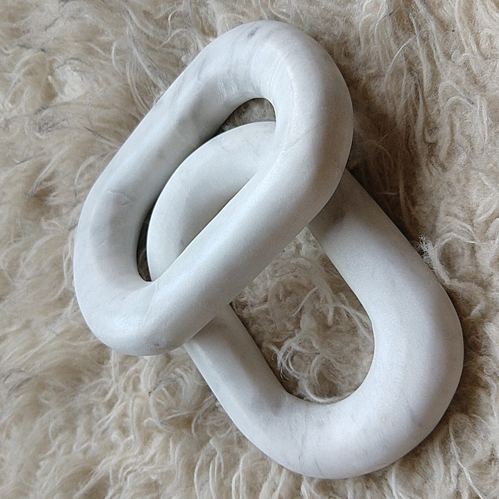 Marble Links Modern Natural Stone Decor Paperweight Coffee Table Maximalist Art